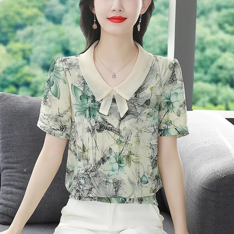 High-end Short-sleeved Chiffon Shirt New Summer Style Patchwork Floral Top for Women Loose and Stylish Shirt 4XL зелений
High-end Short-sleeved Chiffon Shirt New Summer Style Patchwork Floral Top for Women Loose and Stylish Shirt 4XL зелений