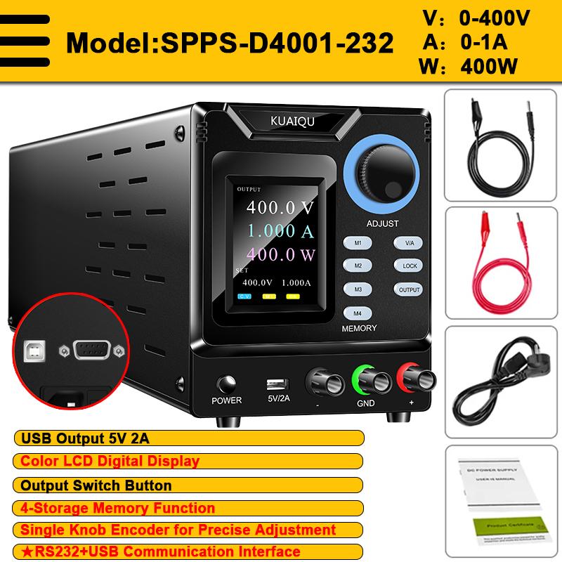 KUAIQU 400W DC Lab Power Supply 400V 1A 200V Adjustable Souce 4 Set Memory Voltage Stabilizer Programmable Repair Regulator AC 220 AU Plug
KUAIQU 400W DC Lab Power Supply 400V 1A 200V Adjustable Souce 4 Set Memory Voltage Stabilizer Programmable Repair Regulator AC 220 AU Plug