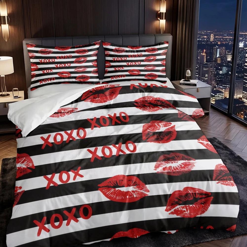 3 Piece Set Sexy Red Lip Pattern Valentine s Day Quilt Set,Including 1 Duvet Cover and 2 Pillowcases(excluding Padding 135cmx200cm
3 Piece Set Sexy Red Lip Pattern Valentine s Day Quilt Set,Including 1 Duvet Cover and 2 Pillowcases(excluding Padding 135cmx200cm
