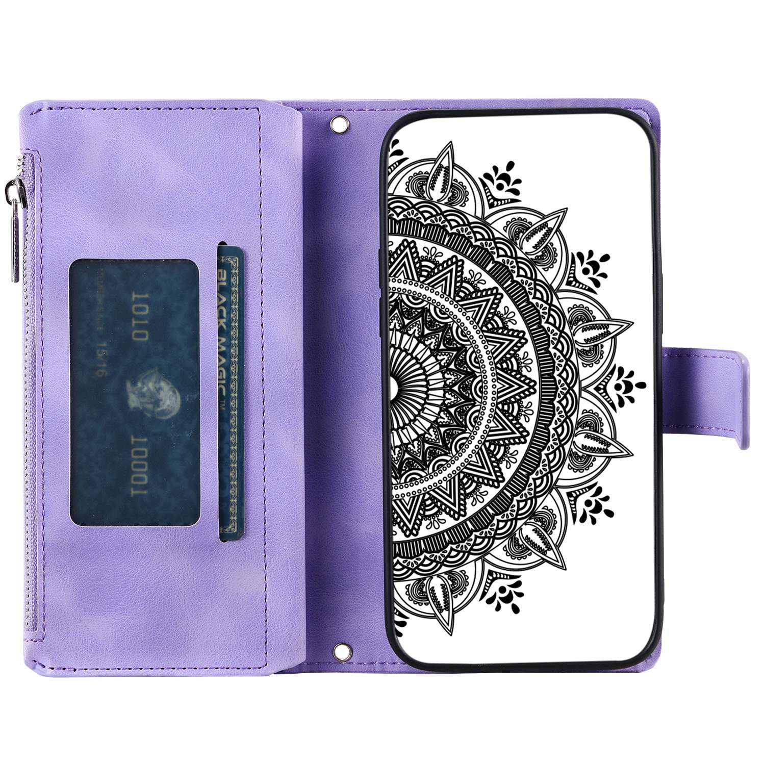 Phone Shell for Samsung Galaxy A32 5G/M32 5G,Mandala Flower Imprinted PU Leather Cover Stand with Multiple Card Slots Zipper Pocket Wallet Case Purple
Phone Shell for Samsung Galaxy A32 5G/M32 5G,Mandala Flower Imprinted PU Leather Cover Stand with Multiple Card Slots Zipper Pocket Wallet Case Purple