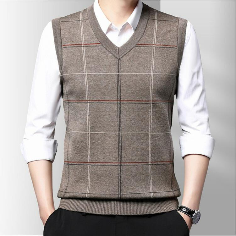 Knitted Vest Men s V-neck WOLDLET Business Plaid JACQUARD Sleeveless Top Business Middle-aged Wool Vest S хакі
Knitted Vest Men s V-neck WOLDLET Business Plaid JACQUARD Sleeveless Top Business Middle-aged Wool Vest S хакі