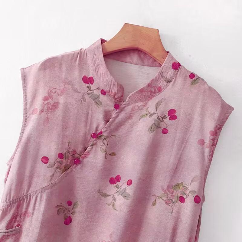 Retro new Chinese semi-turtleneck printed cheongsam dress women s summer new temperament disc buckle split end sleeveless long skirt M
Retro new Chinese semi-turtleneck printed cheongsam dress women s summer new temperament disc buckle split end sleeveless long skirt M