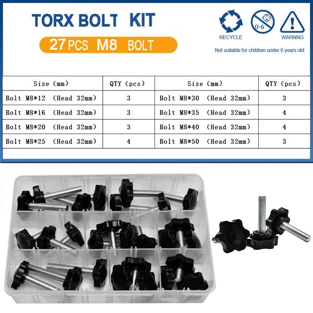 Hand Knob Screws Bolt kit M5 M6 M8 Plum Handle Six-star Glue Star Shape Head Thread Clamping Thumb Handle Machine Bolts Nut
Hand Knob Screws Bolt kit M5 M6 M8 Plum Handle Six-star Glue Star Shape Head Thread Clamping Thumb Handle Machine Bolts Nut