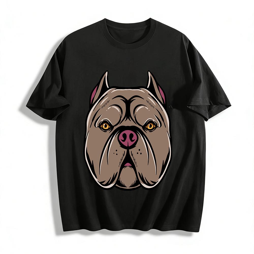 American Street Style Bully Dog Head Print Casual Crew Neck T-Shirt Pure cotton T-shirt XXS
American Street Style Bully Dog Head Print Casual Crew Neck T-Shirt Pure cotton T-shirt XXS
