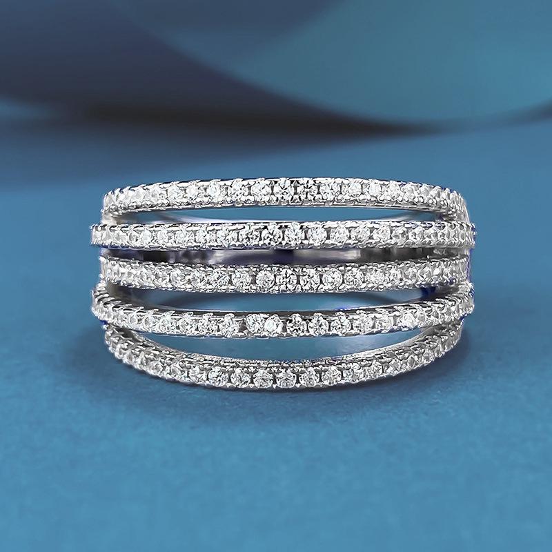 Luo Xi Temple Jewelry 2024 European & American Style Five-Row Diamond S925 Silver Ring Size 6
Luo Xi Temple Jewelry 2024 European & American Style Five-Row Diamond S925 Silver Ring Size 6