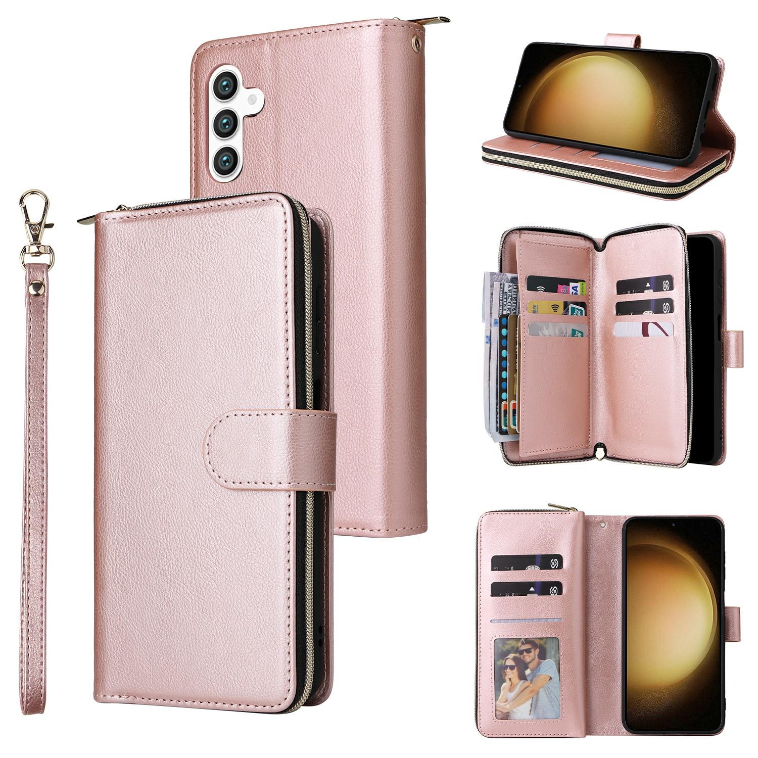 For Samsung Galaxy S25+/S24+ Case Zipper Pocket PU Leather Phone Cover with Hand Strap Rose Gold
For Samsung Galaxy S25+/S24+ Case Zipper Pocket PU Leather Phone Cover with Hand Strap Rose Gold