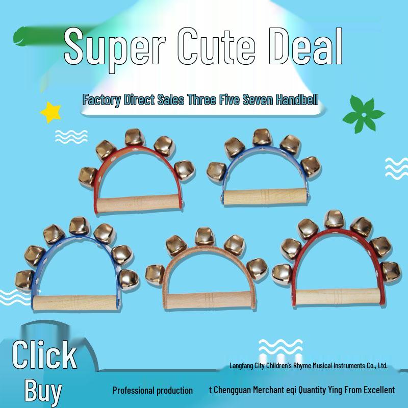 Orff Percussion Handbell Set: 5-Bell, Leather 5-Bell, and 7-Bell Jingle Bell Blue 5-Bell
Orff Percussion Handbell Set: 5-Bell, Leather 5-Bell, and 7-Bell Jingle Bell Blue 5-Bell