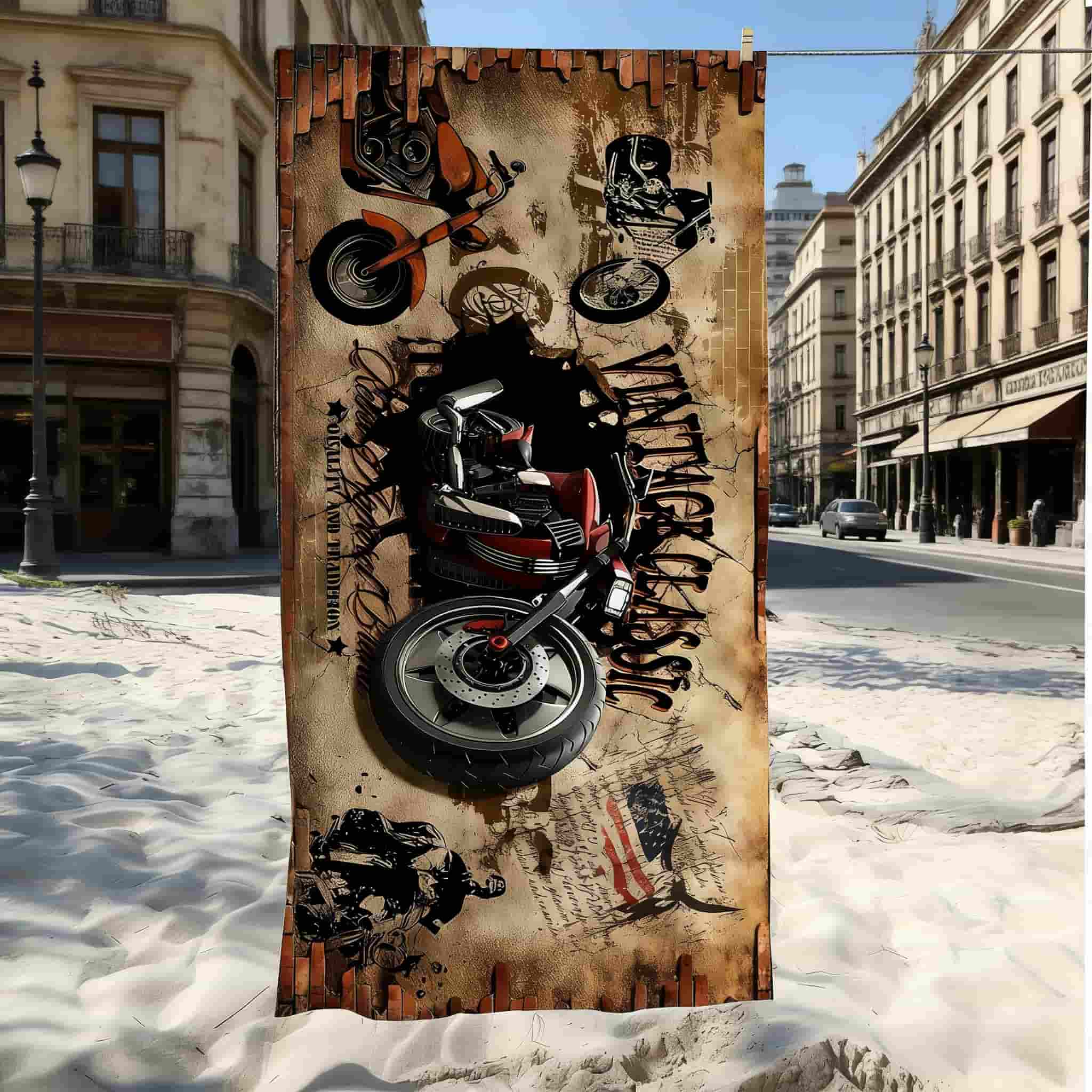 Vintage Classic Motorcycle Print Beach Towel Quick Dry Microfiber Sand Free Absorbent Washable for Biker Pool Travel W40*H60(CM)
Vintage Classic Motorcycle Print Beach Towel Quick Dry Microfiber Sand Free Absorbent Washable for Biker Pool Travel W40*H60(CM)