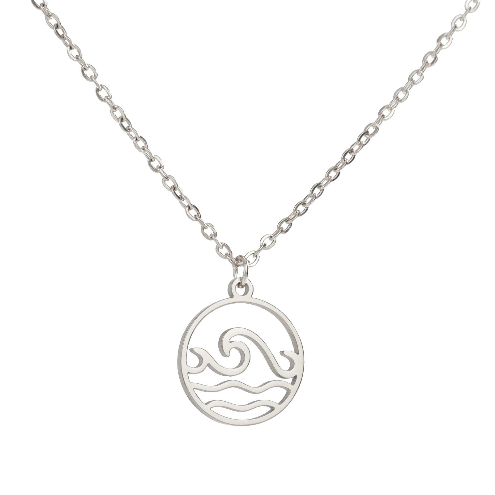 Simple Wave Circle Pendant Titanium Steel Necklace Fashion Commute Jewelry
Simple Wave Circle Pendant Titanium Steel Necklace Fashion Commute Jewelry