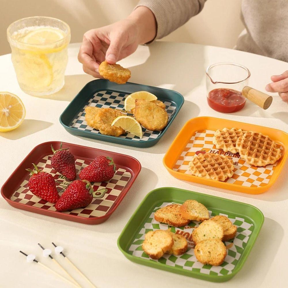 Colorful Dinner Plates Plastic Desktop Receive Tray Home Decorative Plaid Storage Tray Cake
Colorful Dinner Plates Plastic Desktop Receive Tray Home Decorative Plaid Storage Tray Cake