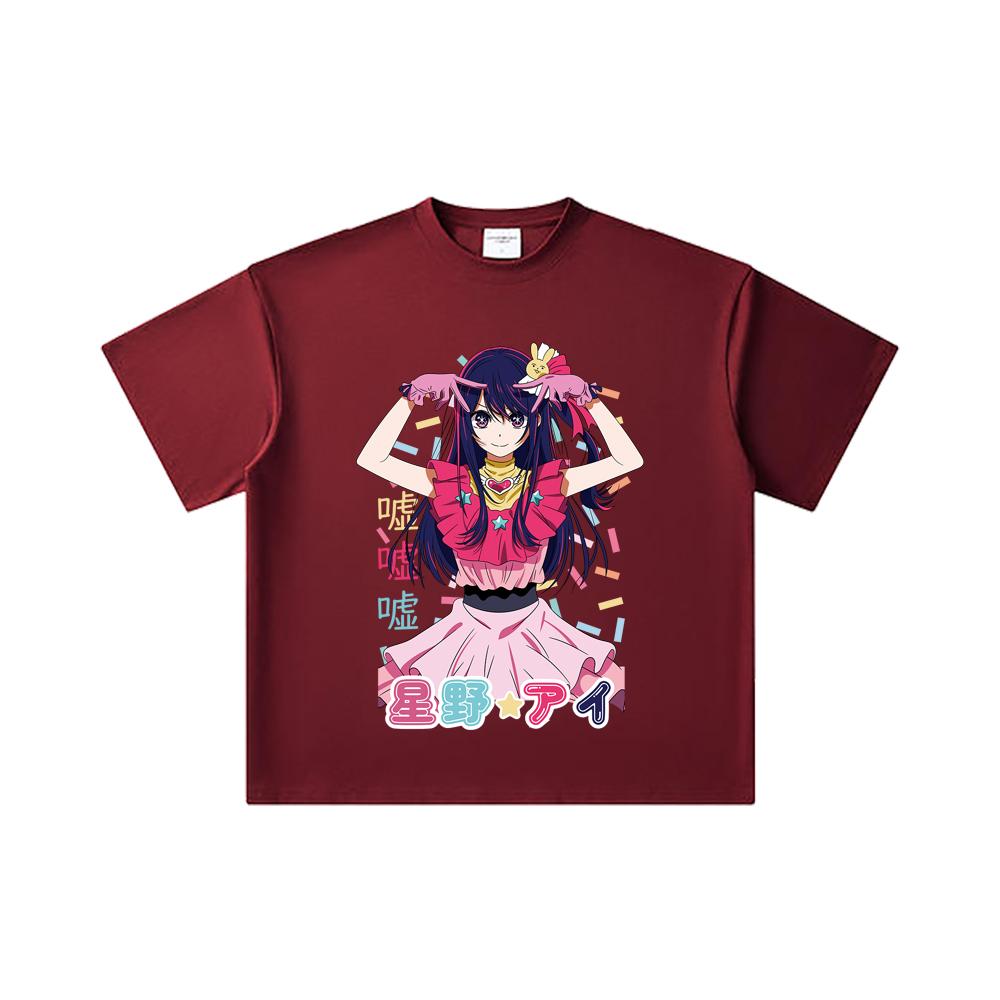 260 GSM Double Yarn 32 Count 100% Cotton Oshi no Ko V1 Print Unisex Heavy Cotton T Shirt 2XL вина червоного кольору
260 GSM Double Yarn 32 Count 100% Cotton Oshi no Ko V1 Print Unisex Heavy Cotton T Shirt 2XL вина червоного кольору