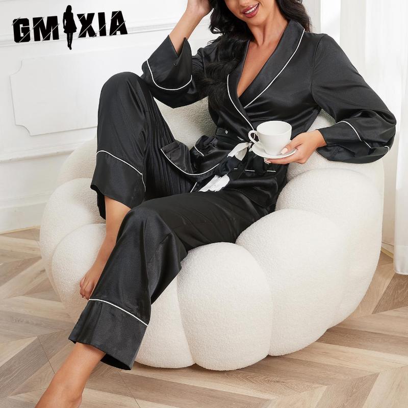 GMXIA Women s Homewear Autumn and Winter Lace-up Long-sleeved Trousers Two-piece Pajamas S чорний
GMXIA Women s Homewear Autumn and Winter Lace-up Long-sleeved Trousers Two-piece Pajamas S чорний