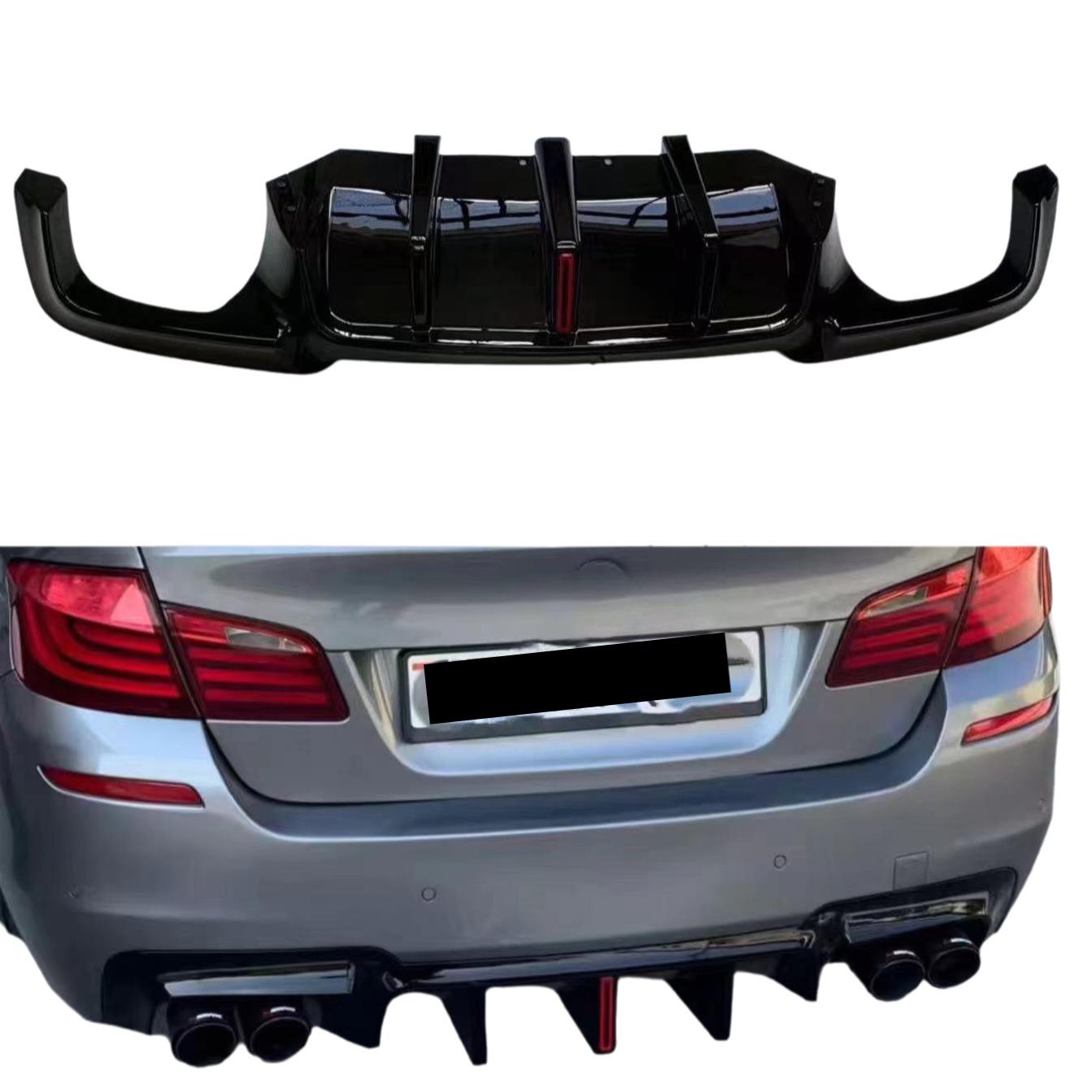 BMW 5 Series Rear Diffuser F10/F18 with Lights, M5 Dual Blade, 2011-2016, Carbon Fiber Texture, Quad Exhaust. Square Light Gloss Black
BMW 5 Series Rear Diffuser F10/F18 with Lights, M5 Dual Blade, 2011-2016, Carbon Fiber Texture, Quad Exhaust. Square Light Gloss Black
