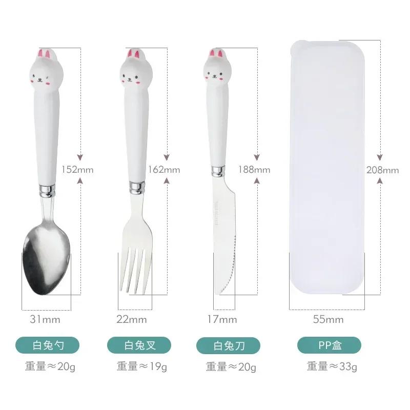 Cute Student Portable Tableware Set, Three Piece Set of Fork, Spoon and Chopsticks, Stainless Steel, Creative Cartoon
Cute Student Portable Tableware Set, Three Piece Set of Fork, Spoon and Chopsticks, Stainless Steel, Creative Cartoon