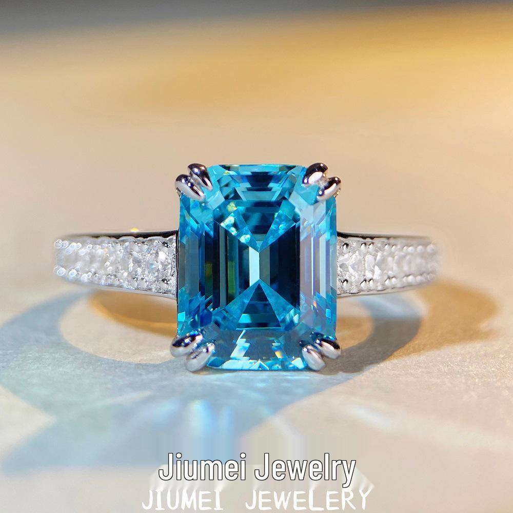 Women s S925 Sterling Silver Aquamarine Ring with Square High-Carbon Diamond Size 8
Women s S925 Sterling Silver Aquamarine Ring with Square High-Carbon Diamond Size 8