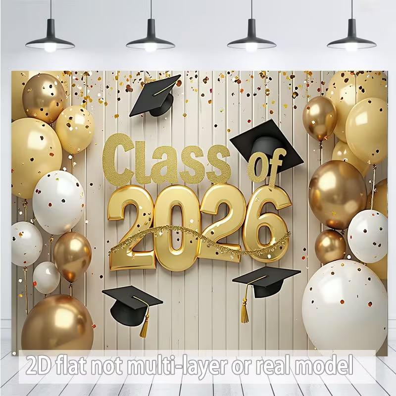 2D Class of 2026 Graduation Photography Background Cloth Gold Balloon Party Backdrop 47.2x31.5inch/120*80cm
2D Class of 2026 Graduation Photography Background Cloth Gold Balloon Party Backdrop 47.2x31.5inch/120*80cm