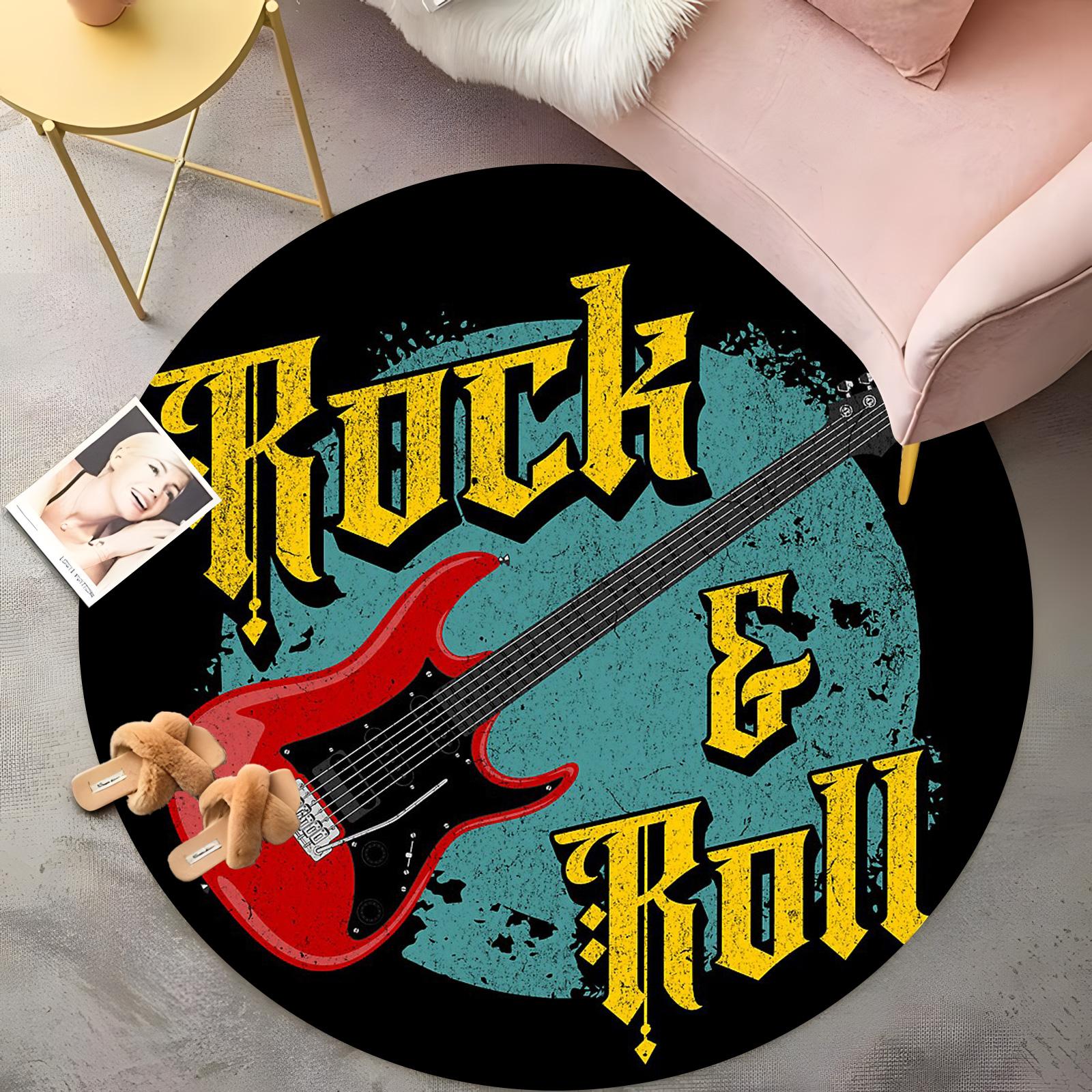 Rock & Roll Round Rug - Red Electric Guitar Design, Vintage Music Lover Carpet, Non-Slip Bohemian Living Room Floor Mat 60cm
Rock & Roll Round Rug - Red Electric Guitar Design, Vintage Music Lover Carpet, Non-Slip Bohemian Living Room Floor Mat 60cm