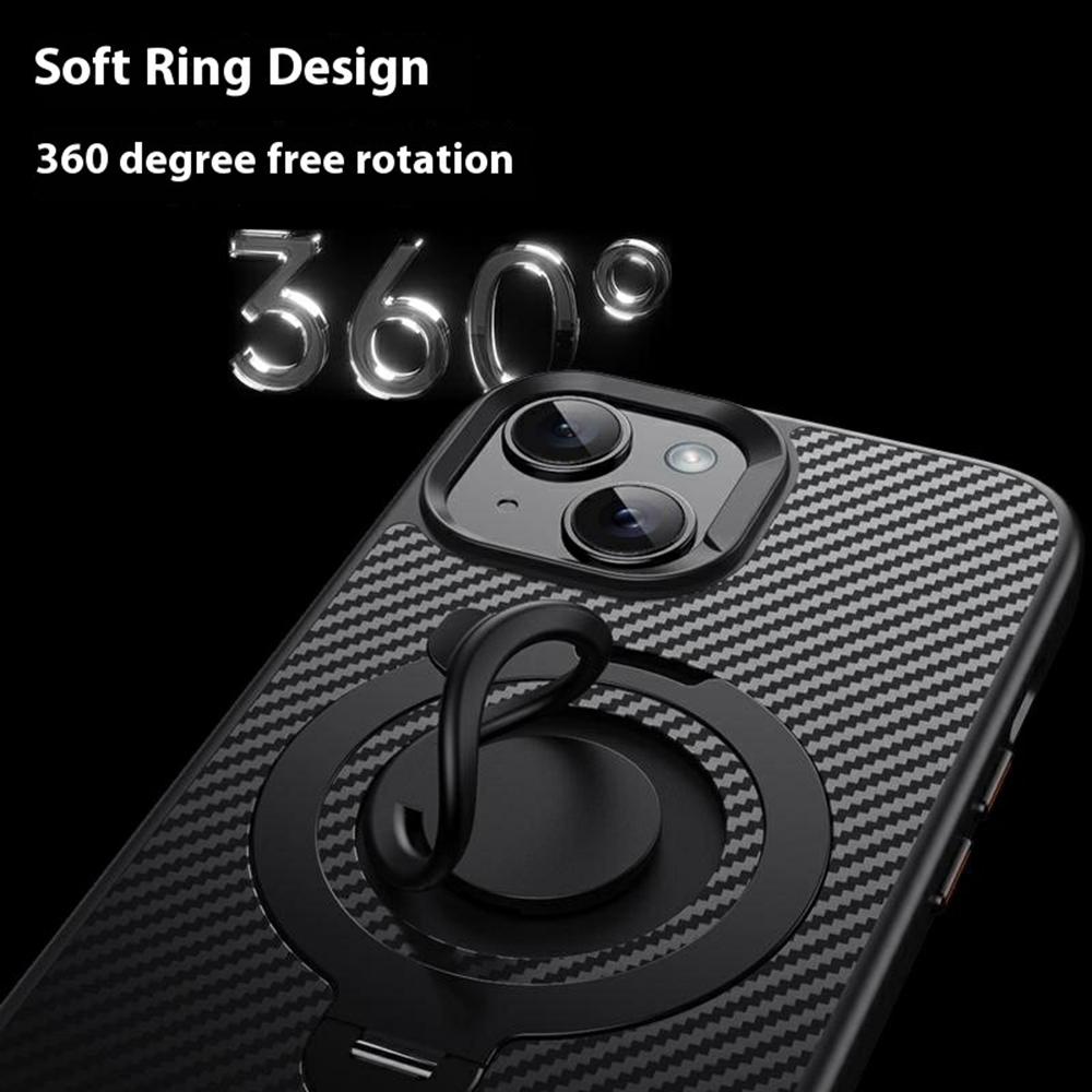 For iPhone 15 Case Compatible with MagSafe Kickstand Carbon Fiber Texture PC+TPU Back Cover with Silicone Ring Black
For iPhone 15 Case Compatible with MagSafe Kickstand Carbon Fiber Texture PC+TPU Back Cover with Silicone Ring Black