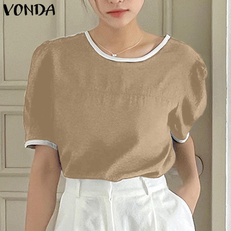 VONDA женская летняя однотонная свободная блузка с круглым вырезом и короткими рукавами
VONDA женская летняя однотонная свободная блузка с круглым вырезом и короткими рукавами
