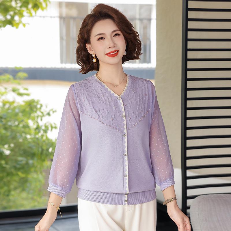 Mom s Spring 2026 Stylish Gauze Sleeve Knit Top for Middle-Aged & Elderly Women – Thin Spring T-Shirt, Base Layer XL (105-120 Jin)
Mom s Spring 2026 Stylish Gauze Sleeve Knit Top for Middle-Aged & Elderly Women – Thin Spring T-Shirt, Base Layer XL (105-120 Jin)