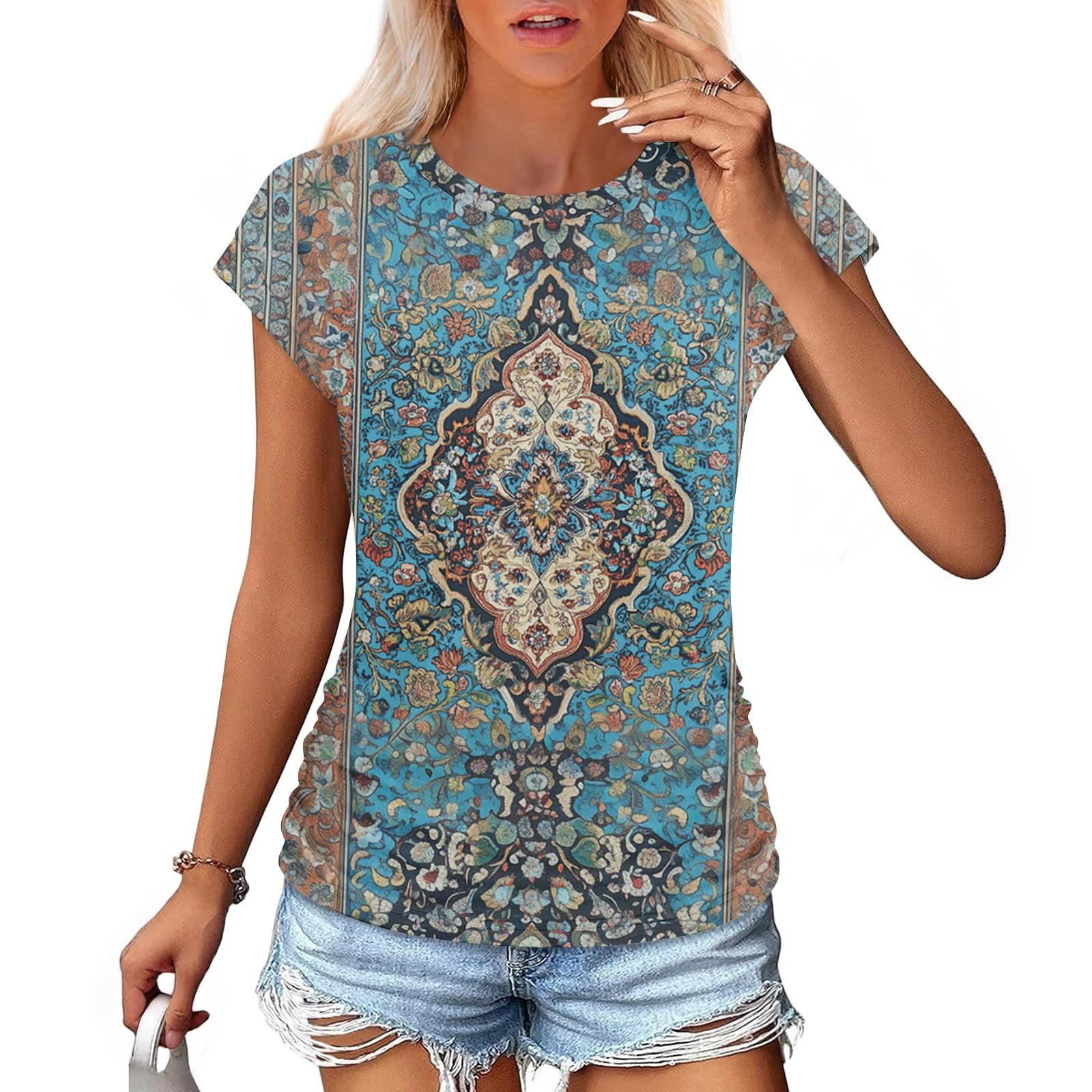 Women s Fashion Casual Slim Tie Waist Covered Sleeve Round Neck Vintage Printed T-Shirt Top XL небо синє кольору
Women s Fashion Casual Slim Tie Waist Covered Sleeve Round Neck Vintage Printed T-Shirt Top XL небо синє кольору