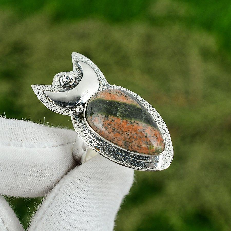 Unakite Stone Sterling Silver Engagement Crescent Moon Solitaire Ring Jewelry Adjustable
Unakite Stone Sterling Silver Engagement Crescent Moon Solitaire Ring Jewelry Adjustable