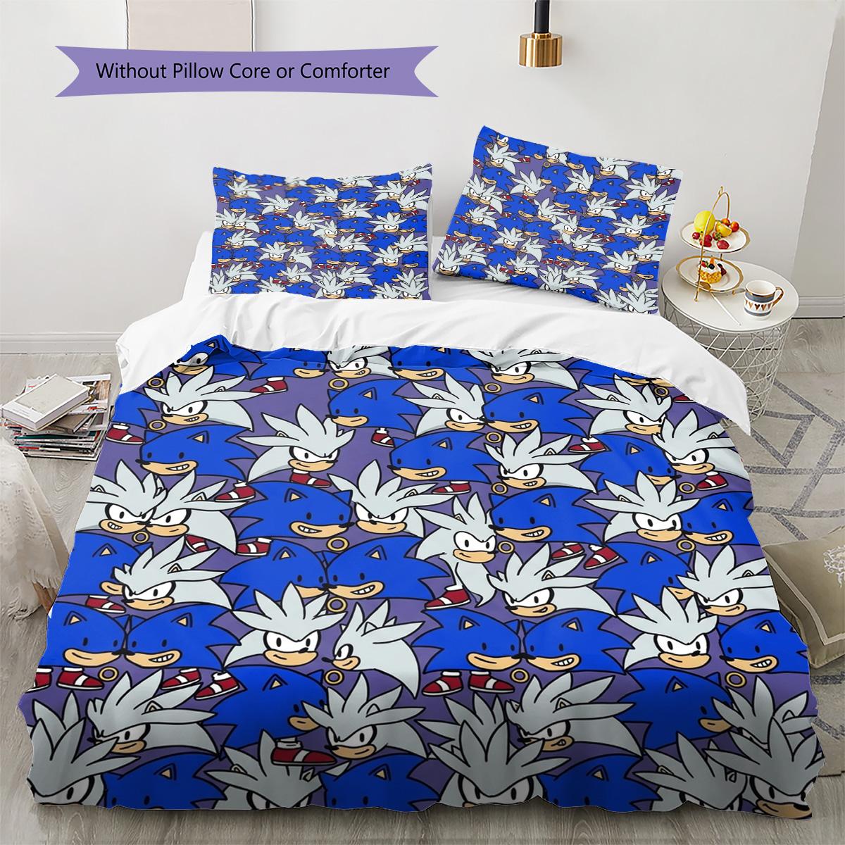 Hedgehog Sonic Pattern Bedding Quilt Set Quilt Cover Pillowcase Home Decoration Birthday Gift (1 * duvet cover + 2 * pillowcase, without core) 135x200cm
Hedgehog Sonic Pattern Bedding Quilt Set Quilt Cover Pillowcase Home Decoration Birthday Gift (1 * duvet cover + 2 * pillowcase, without core) 135x200cm