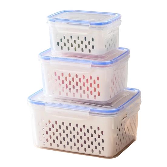 3PCS Crisper Box Airtight Food Storage Containers with Removable Drain Basket Stackable Meal Prep Containers for Fruits And Vegetables
3PCS Crisper Box Airtight Food Storage Containers with Removable Drain Basket Stackable Meal Prep Containers for Fruits And Vegetables