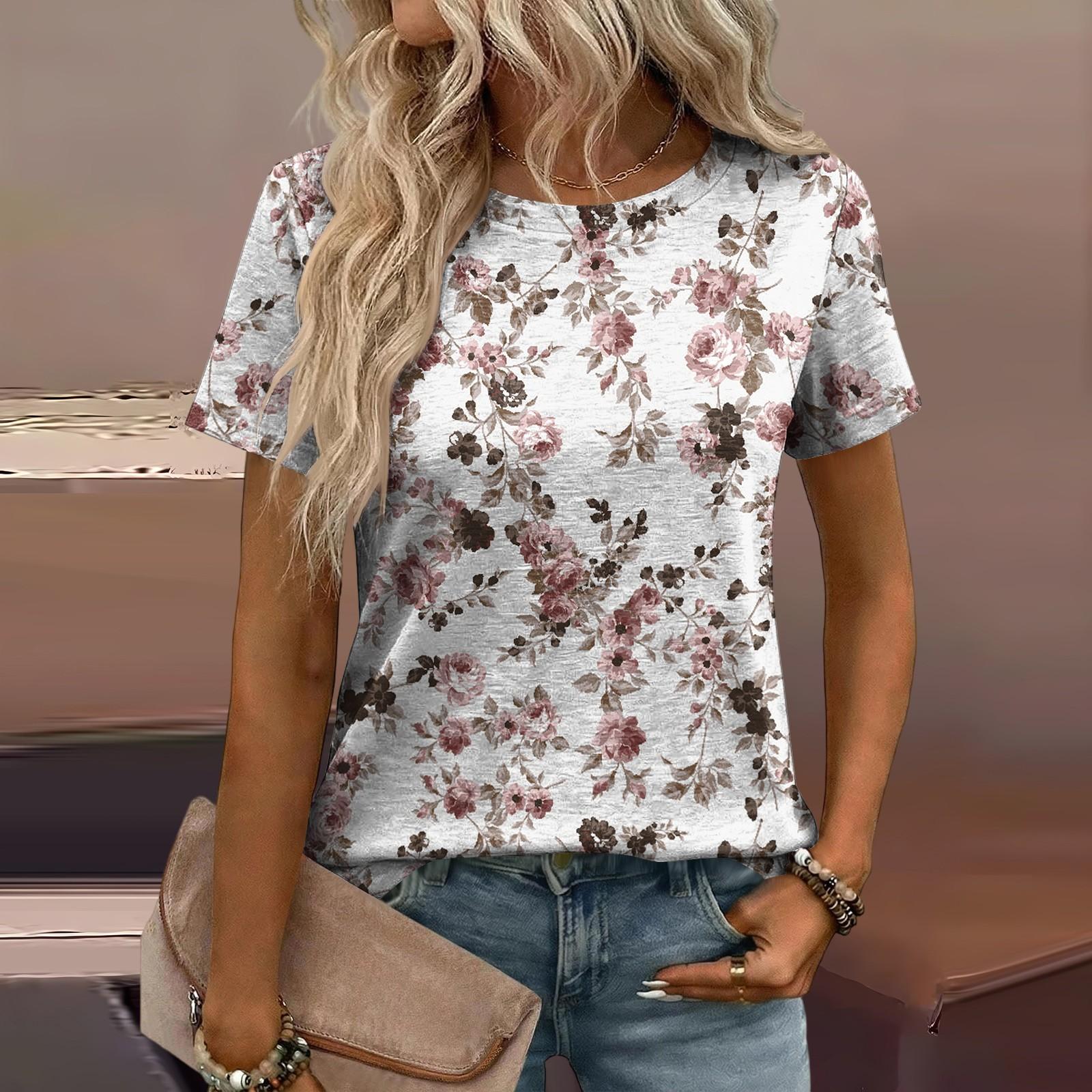 Womens Spring Tops Floral Print Summer Shirts for Women Casual Short Sleeve Womens Summer Shirts Comfortable Tshirts Shirts for Women XL білий
Womens Spring Tops Floral Print Summer Shirts for Women Casual Short Sleeve Womens Summer Shirts Comfortable Tshirts Shirts for Women XL білий
