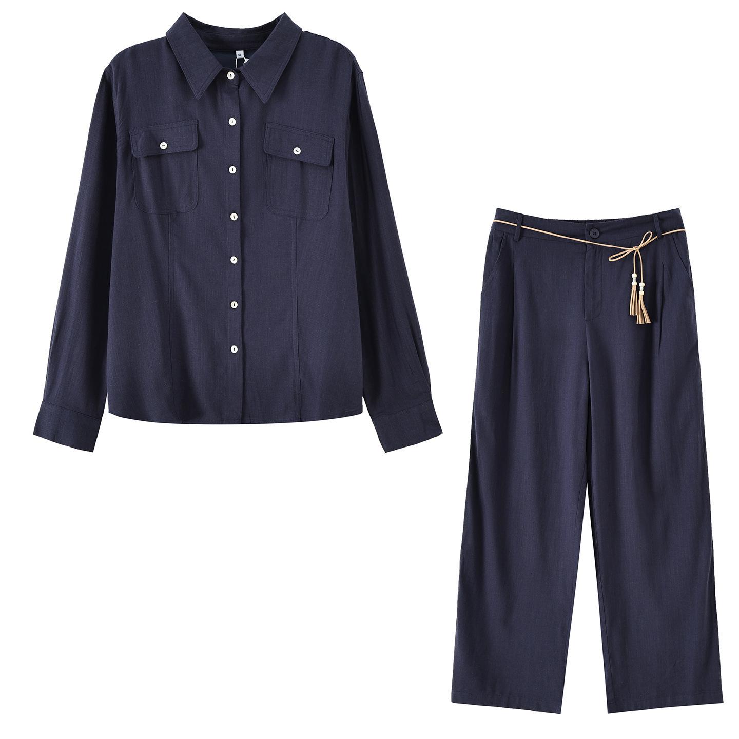 Zhi Xuan Plus Size Spring Workwear: Stylish & Breathable Linen Two-Piece Set for Women 3XL (171-190 lbs) темно-синий
Zhi Xuan Plus Size Spring Workwear: Stylish & Breathable Linen Two-Piece Set for Women 3XL (171-190 lbs) темно-синий