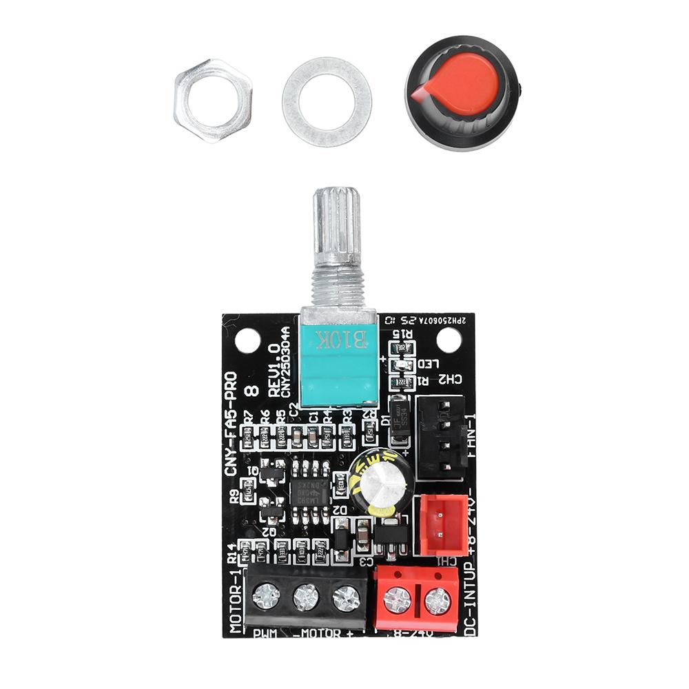 5A 4-Wire Violent Fan Speed Controller DC 8-24V Brushless DC Motor PWM Speed Controller With Switch Duty Cycle Adjustable 0-100%
5A 4-Wire Violent Fan Speed Controller DC 8-24V Brushless DC Motor PWM Speed Controller With Switch Duty Cycle Adjustable 0-100%