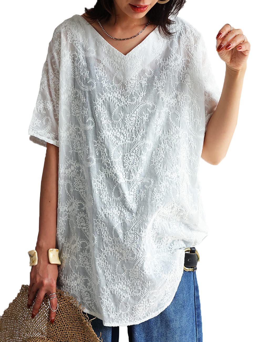 antiqua Paisley Embroidered Free Size Top, Women s Pullover, PY-00523, 03, Off-White
antiqua Paisley Embroidered Free Size Top, Women s Pullover, PY-00523, 03, Off-White