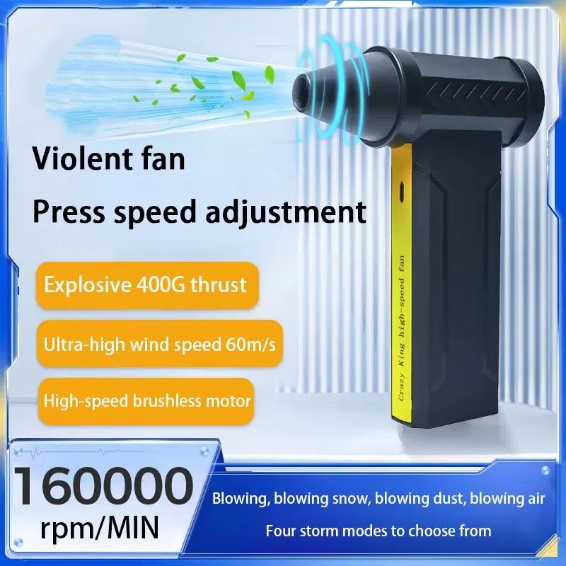 160000 RPM Electric Air Blower Turbo Jet Fan Brushless Motor High-Speed Violent Fan USB Rechargeable Powerful Dust Blower
160000 RPM Electric Air Blower Turbo Jet Fan Brushless Motor High-Speed Violent Fan USB Rechargeable Powerful Dust Blower