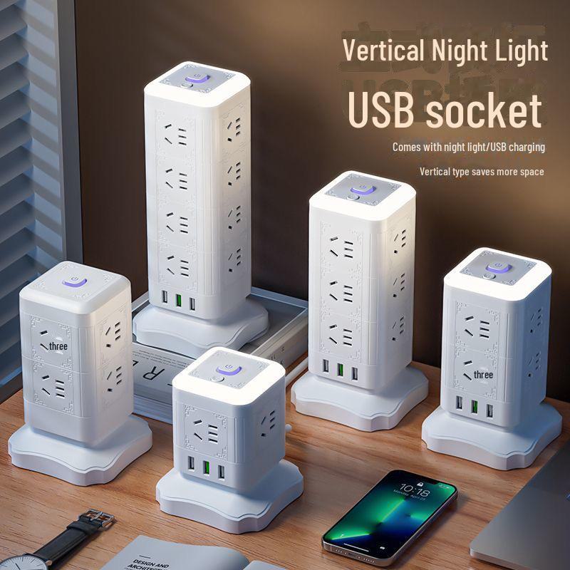 Multi-function Tower Power Strip with USB, Overload Protection, and Night Light 3 towers normal 0.8 meters
Multi-function Tower Power Strip with USB, Overload Protection, and Night Light 3 towers normal 0.8 meters