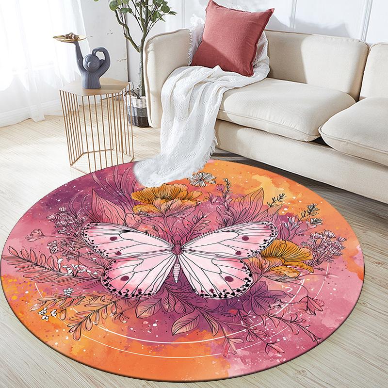 Flower Butterfly,Round Area Rug,Carpet Rug for Living Room Bedroom Sofa Playroom Decor,Non-slip Floor Mat 80cmx80cm
Flower Butterfly,Round Area Rug,Carpet Rug for Living Room Bedroom Sofa Playroom Decor,Non-slip Floor Mat 80cmx80cm