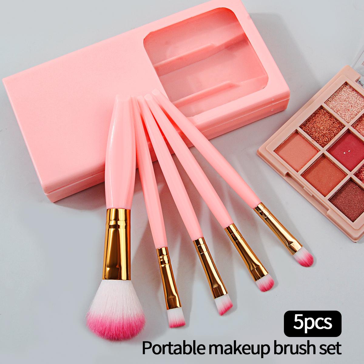 5pcs Mini travel makeup brush set with mirror storage box,soft bristle blush brush,eyeshadow brush,lip brush and concealer brush рожевий
5pcs Mini travel makeup brush set with mirror storage box,soft bristle blush brush,eyeshadow brush,lip brush and concealer brush рожевий