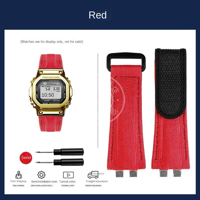 nylon watch Strap For Casio 35th anniversary GMW-B5000 G-SHOCK 3459 with Metal Head-link canvas watchband Bracelet Free tools For GMW-B5000 червоний
nylon watch Strap For Casio 35th anniversary GMW-B5000 G-SHOCK 3459 with Metal Head-link canvas watchband Bracelet Free tools For GMW-B5000 червоний
