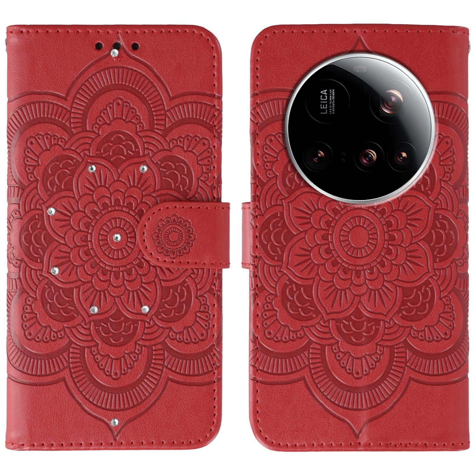For Xiaomi 15 Ultra Case Rhinestone Decor PU Leather Mandala Imprinted Design Phone Cover with Wrist Strap Red
For Xiaomi 15 Ultra Case Rhinestone Decor PU Leather Mandala Imprinted Design Phone Cover with Wrist Strap Red