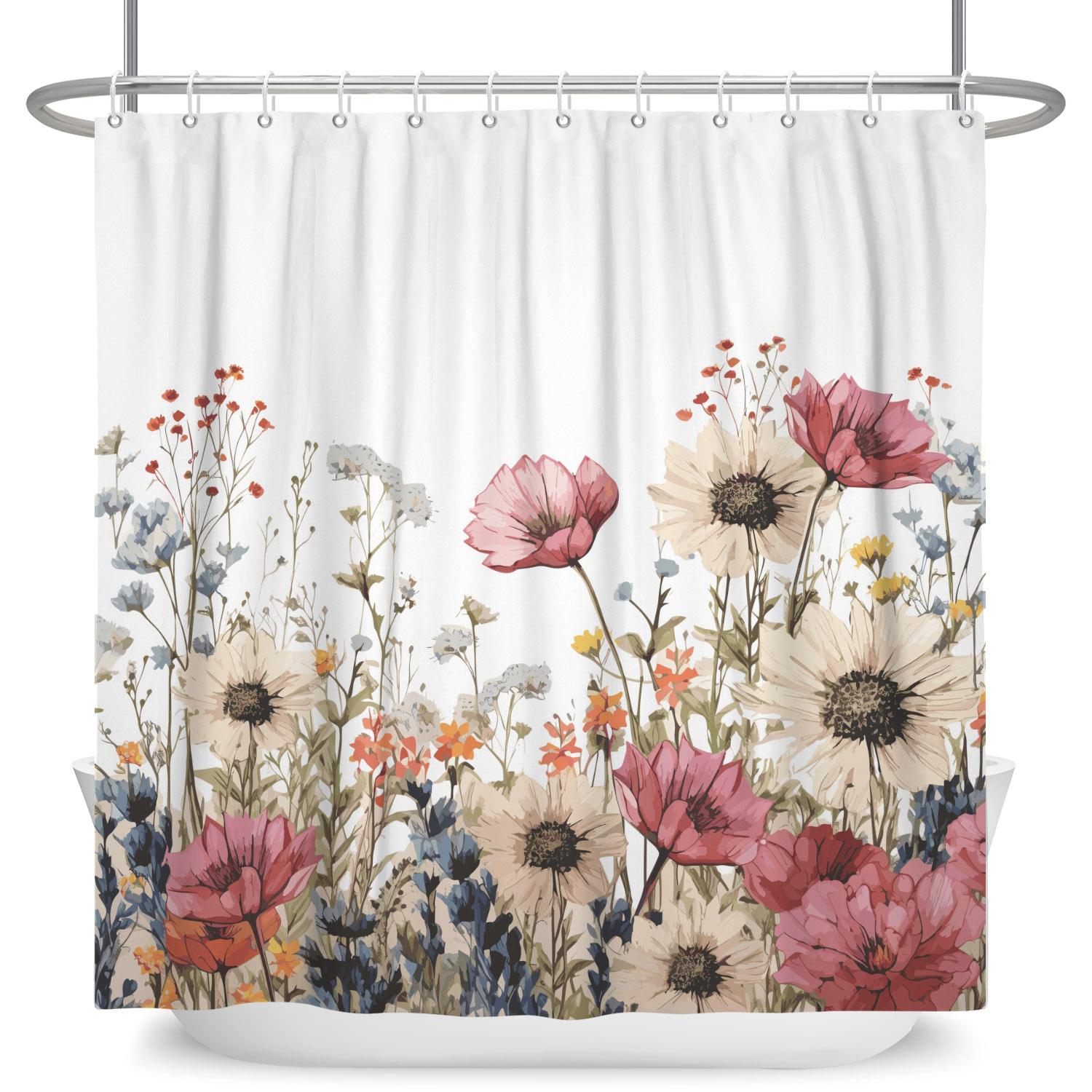 Bohemian Flowers Floral Shower Curtain Vintage Mid Century Style Home Bathroom Decoration Hanging Bath Curtain With 12 Hooks W60H190(CM)-1 Pcs
Bohemian Flowers Floral Shower Curtain Vintage Mid Century Style Home Bathroom Decoration Hanging Bath Curtain With 12 Hooks W60H190(CM)-1 Pcs