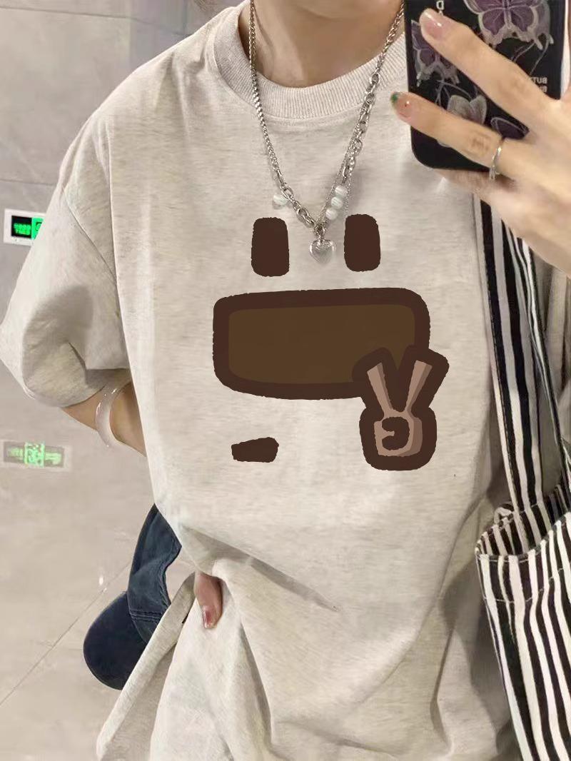 Женская футболка большого размера 300 цзинь в американском ретро-стиле, милая белая футболка с коротким рукавом - Летний нишевый топ свободного кроя M белый/серый
Женская футболка большого размера 300 цзинь в американском ретро-стиле, милая белая футболка с коротким рукавом - Летний нишевый топ свободного кроя M белый/серый