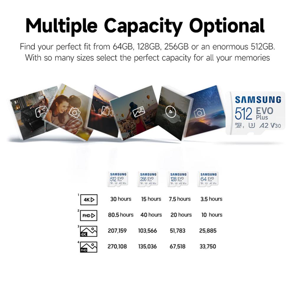 SAMSUNG EVO Plus 128 ГБ TF-карта U3 A2 V30 Высокоскоростная карта Micro SD со скоростью чтения до 130 МБ/с для
SAMSUNG EVO Plus 128 ГБ TF-карта U3 A2 V30 Высокоскоростная карта Micro SD со скоростью чтения до 130 МБ/с для