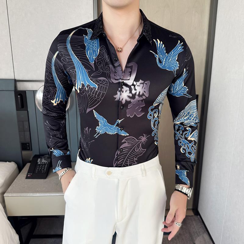 Рубашка мужская с длинным рукавом, модная модная рубашка с принтом, приталенная, модная брендовая одежда M белый
Рубашка мужская с длинным рукавом, модная модная рубашка с принтом, приталенная, модная брендовая одежда M белый