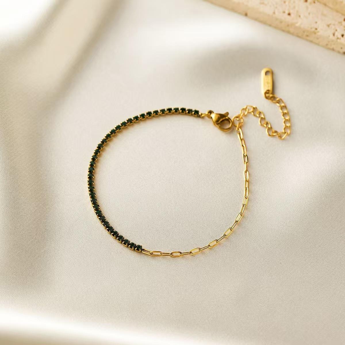 Luxury Exquisite Geometric Square Colored Zircon Stainless Steel Paperclip Chain Bracelets for Women Trend Zircon Does Not Fade чорний
Luxury Exquisite Geometric Square Colored Zircon Stainless Steel Paperclip Chain Bracelets for Women Trend Zircon Does Not Fade чорний