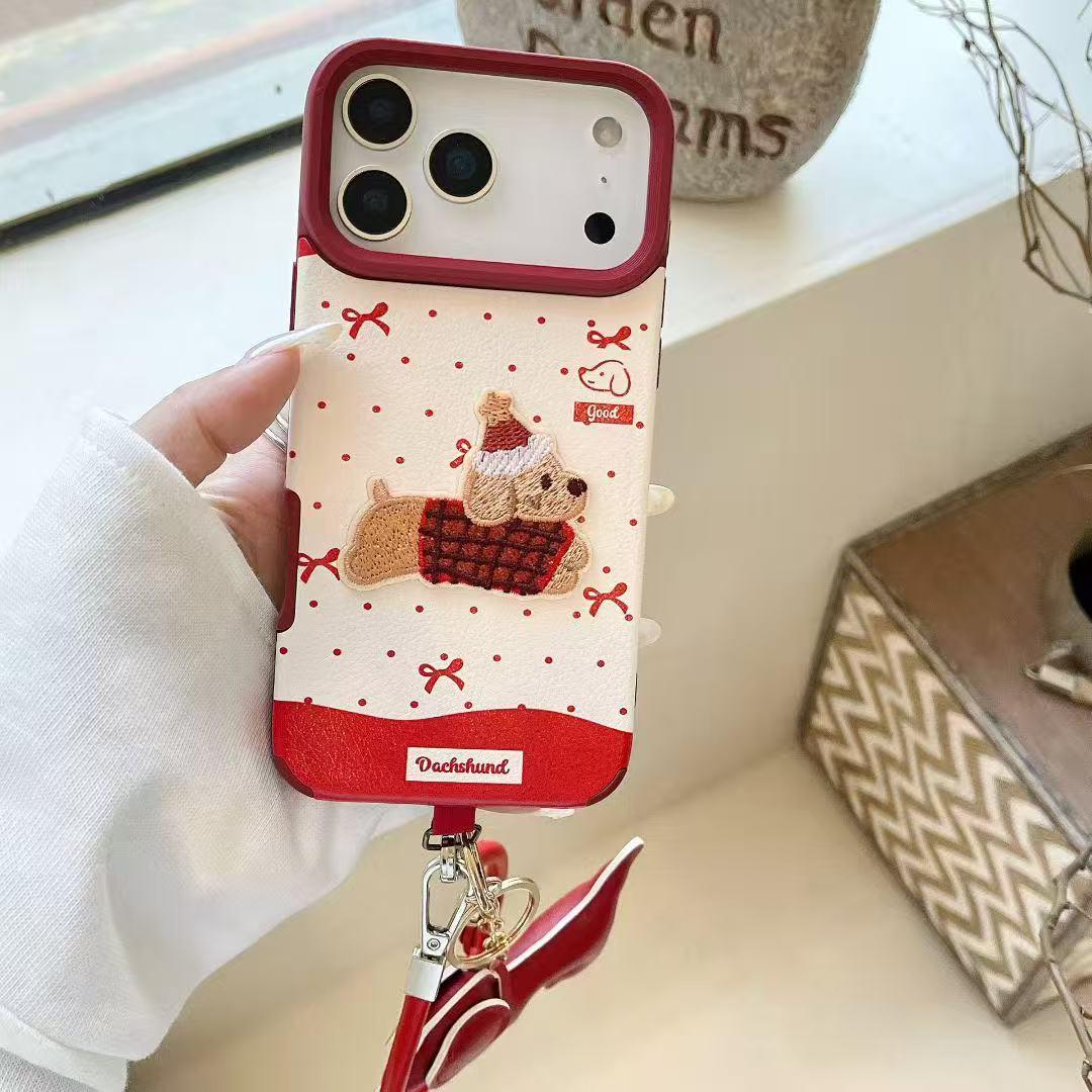 Red Polka Dot Dog Embroidery iPhone 16/15 Case with Cute Pendant Lanyard - New Year Edition iPhone 13
Red Polka Dot Dog Embroidery iPhone 16/15 Case with Cute Pendant Lanyard - New Year Edition iPhone 13