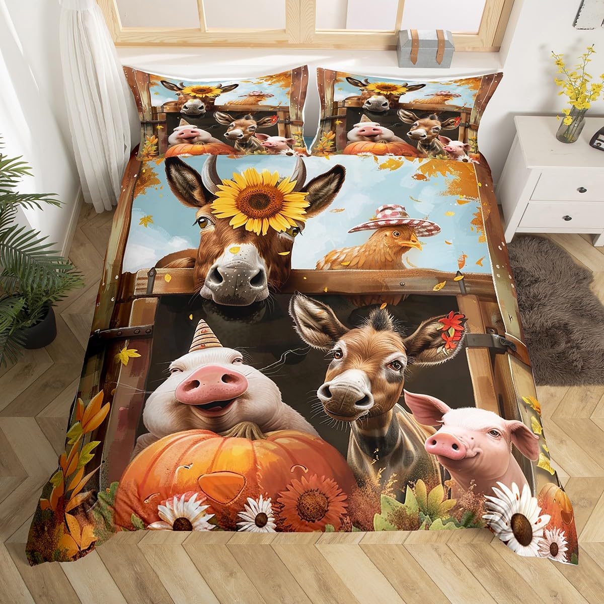 Comforter Cute Donkey Rustic Barn Door Full Bedding Set Farmhouse Decor Farm Animals Comforter Sunflower Flower Bed Set Comforter (quilt)-EU Single(135*200cm)3pcs
Comforter Cute Donkey Rustic Barn Door Full Bedding Set Farmhouse Decor Farm Animals Comforter Sunflower Flower Bed Set Comforter (quilt)-EU Single(135*200cm)3pcs