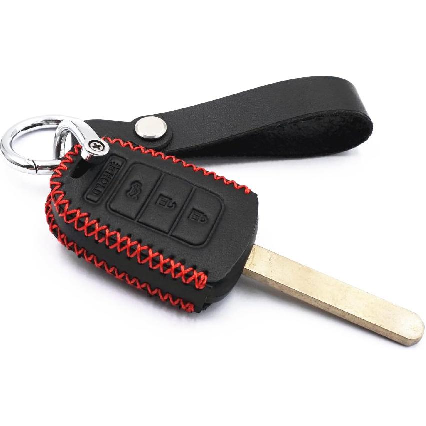 Leather 4 Buttons Smart Key Fob Case Cover Chain for 2019 2018 2017 2016 2015 2014 2013 Honda Accord Sport Civic Crosstour CR-V HR-V (Black)
Leather 4 Buttons Smart Key Fob Case Cover Chain for 2019 2018 2017 2016 2015 2014 2013 Honda Accord Sport Civic Crosstour CR-V HR-V (Black)