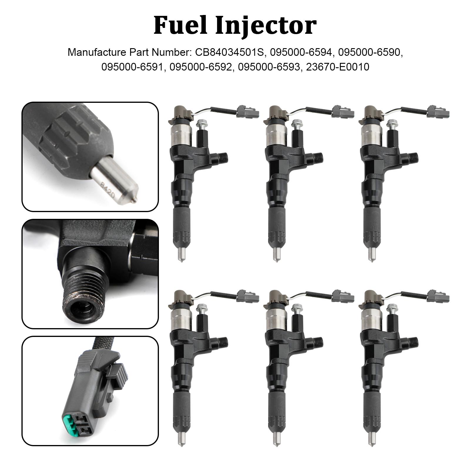 6PCS Fuel Injectors 095000-6593 Fit for Hino J08E Fit for Kobelco SK330-8
6PCS Fuel Injectors 095000-6593 Fit for Hino J08E Fit for Kobelco SK330-8
