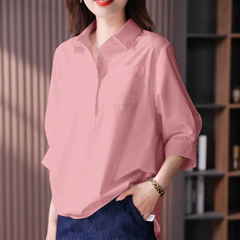 ZANZEA Женская однотонная свободная блузка с отложным воротником и рукавом 3/4 S розовый
ZANZEA Женская однотонная свободная блузка с отложным воротником и рукавом 3/4 S розовый