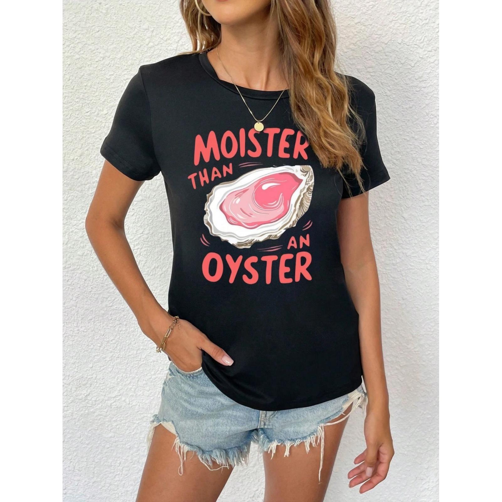Cartoon oyster and letter print round neck top Casual simple style Women s summer casual tops XXXXXL різнокольоровий
Cartoon oyster and letter print round neck top Casual simple style Women s summer casual tops XXXXXL різнокольоровий