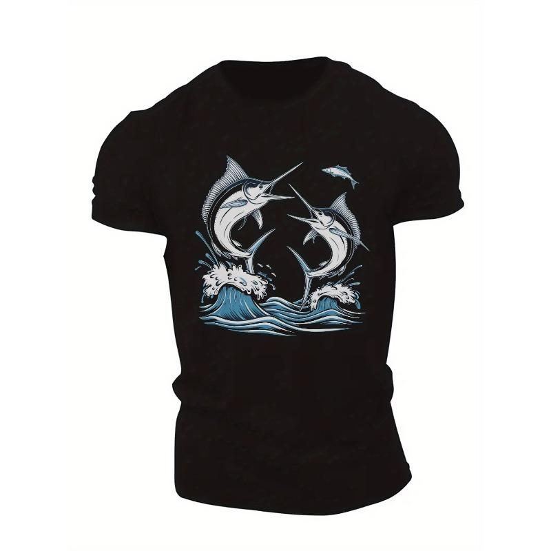 European sizes Men s Summer Casual T-Shirt with Dynamic Marlin Print - Breathable, Round Neck, Machine Washable 4XL
European sizes Men s Summer Casual T-Shirt with Dynamic Marlin Print - Breathable, Round Neck, Machine Washable 4XL